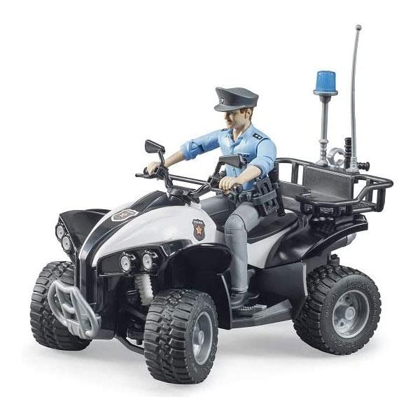 موتور چهار چرخ پلیس به همراه فیگور برودر Bruder Bruder 63011 Police Quad w Light Skin Policeman and Accessories